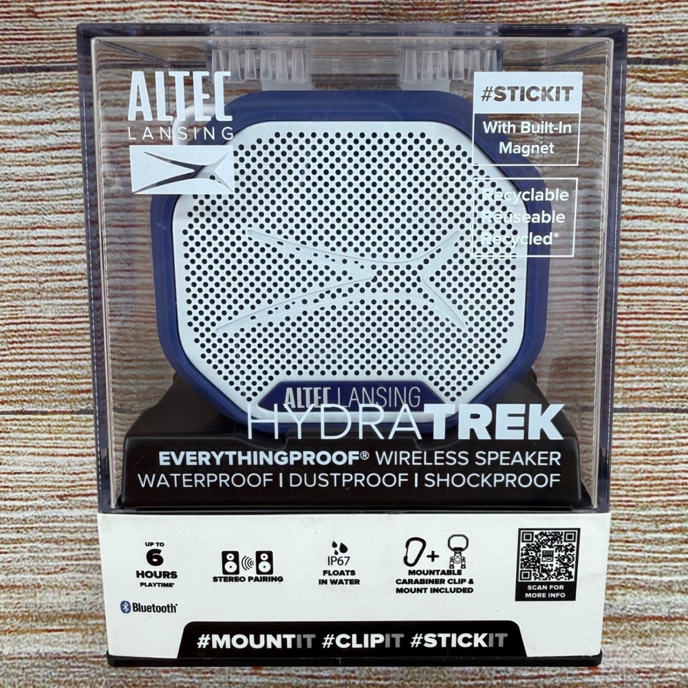 Altec Lansing HydraTrek IMW1012 EverythingProof Bluetooth Speaker Blue NEW